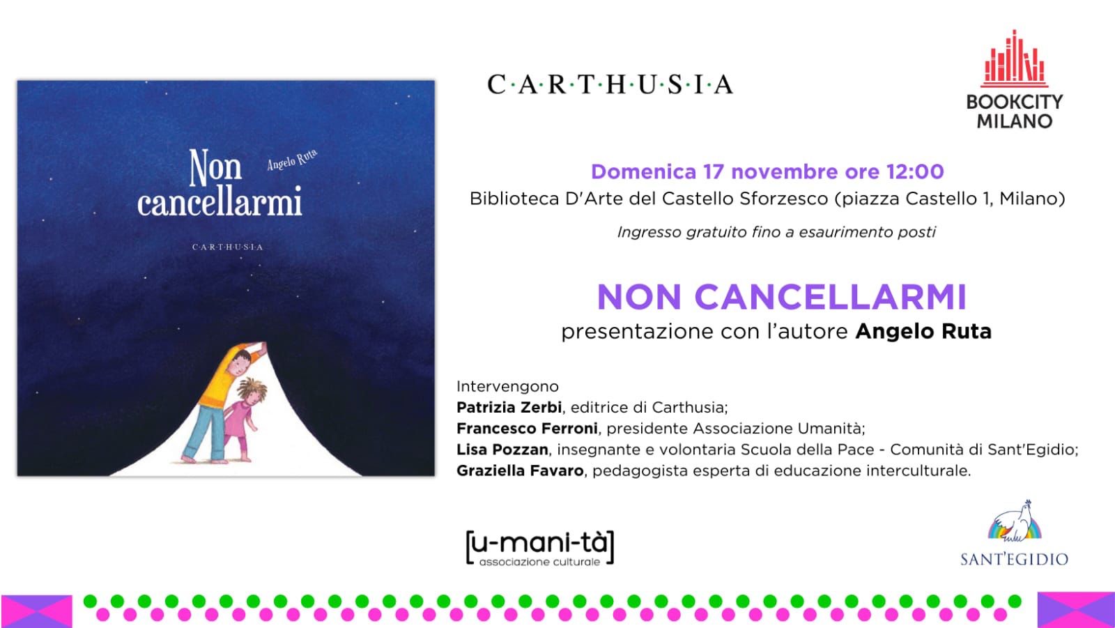 “Non Cancellarmi” al Book City Milano • 17 Novembre