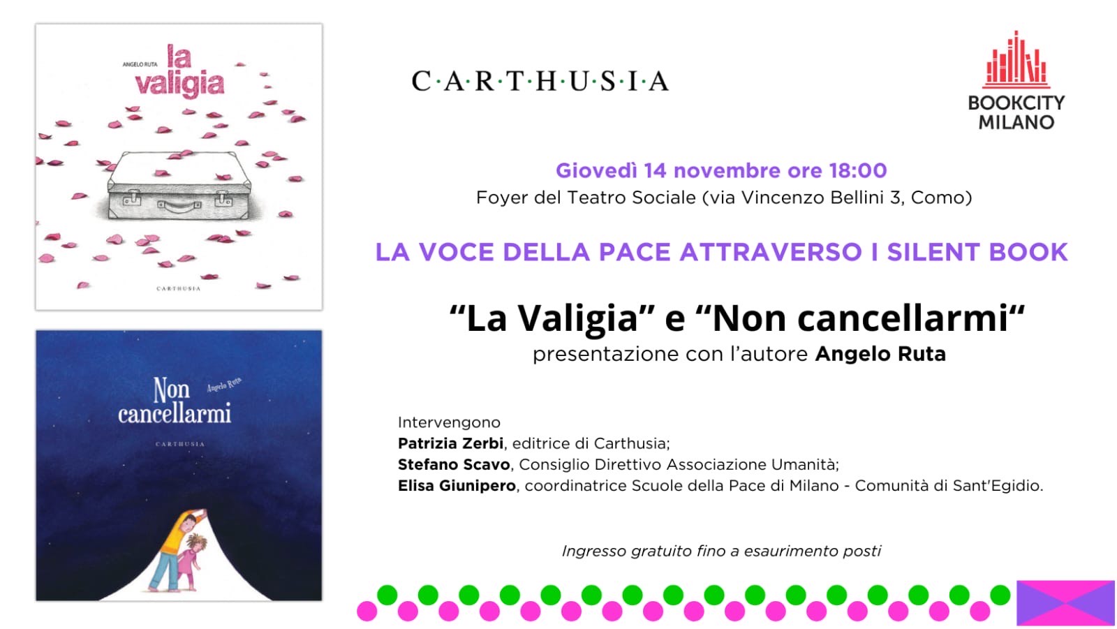 “Non Cancellarmi” al Book City Como • 14 Novembre