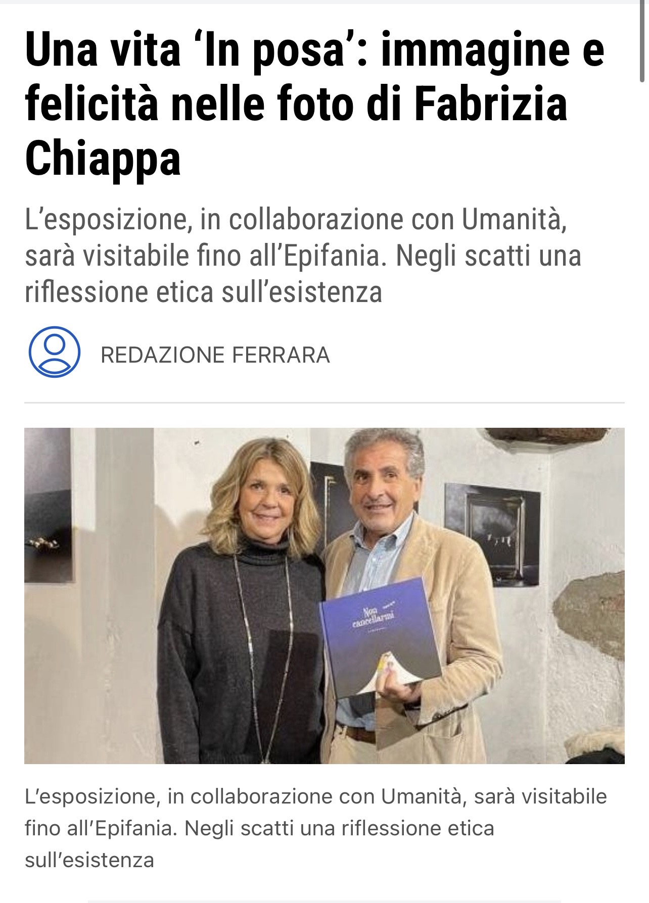 Una vita ‘In posa’: immagine e felicità nelle foto di Fabrizia Chiappa